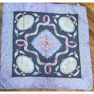Past Times Queen Mother 100th Birthday Silk Scarf Lavender Commemorative Castle